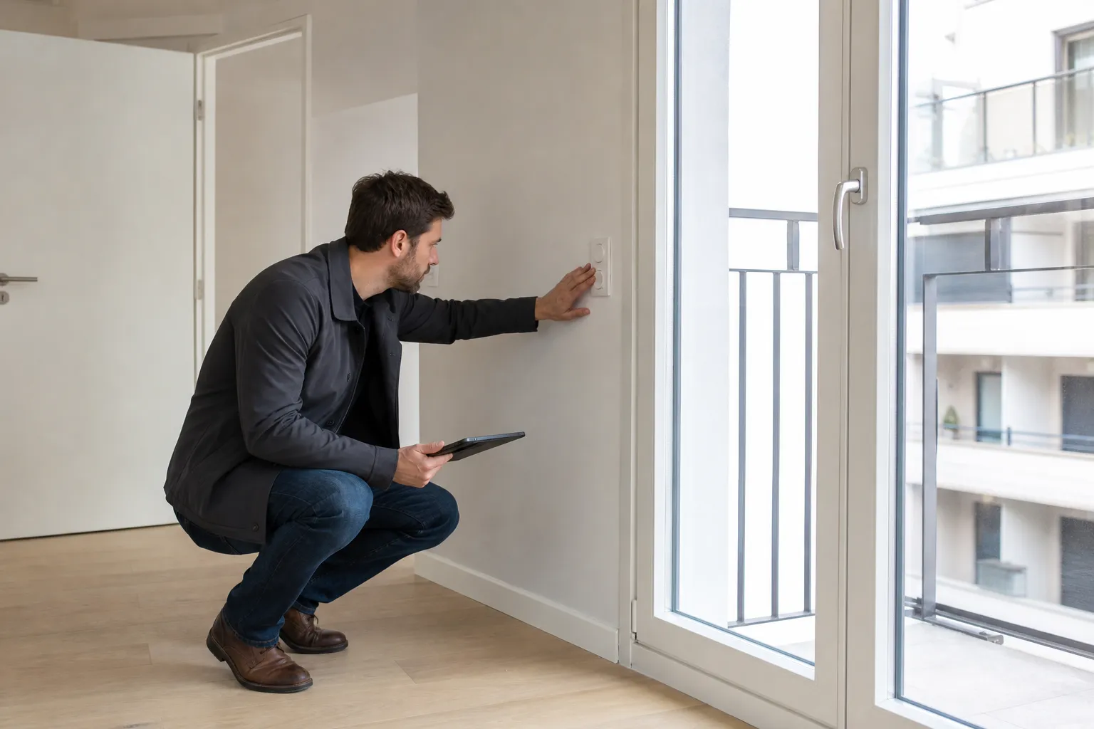 Contrôle des points techniques d’un logement en visite dans le Val-de-Marne