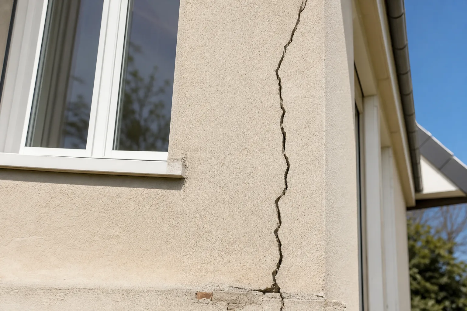 Fissure ouverte de plus de 2 mm sur une façade dans le Val-de-Marne