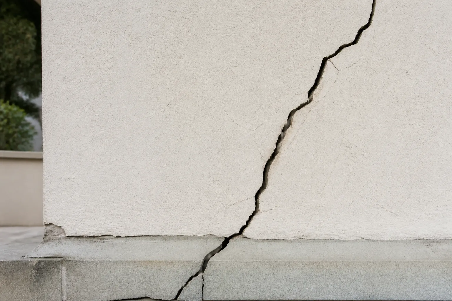 Lézarde large et profonde sur un mur dans le Val-de-Marne