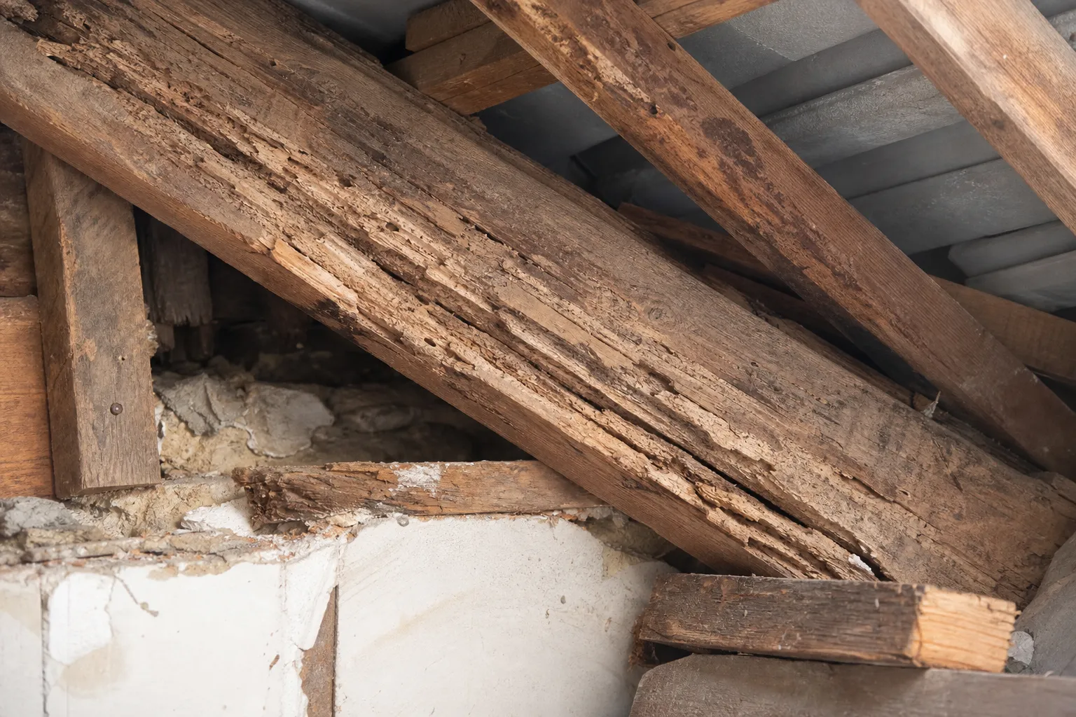 Parasites du bois attaquant la charpente d’une maison dans le Val-de-Marne